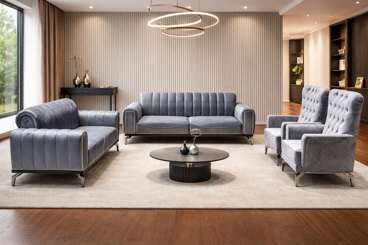 Divano Sdm Vip 7 posti grigio scuro