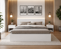 Letto 160×190 bianco + comodino 41x37x40 cm