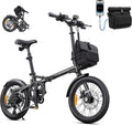 ENGWE Zip – E-bike pieghevole leggera con borsa (nero)