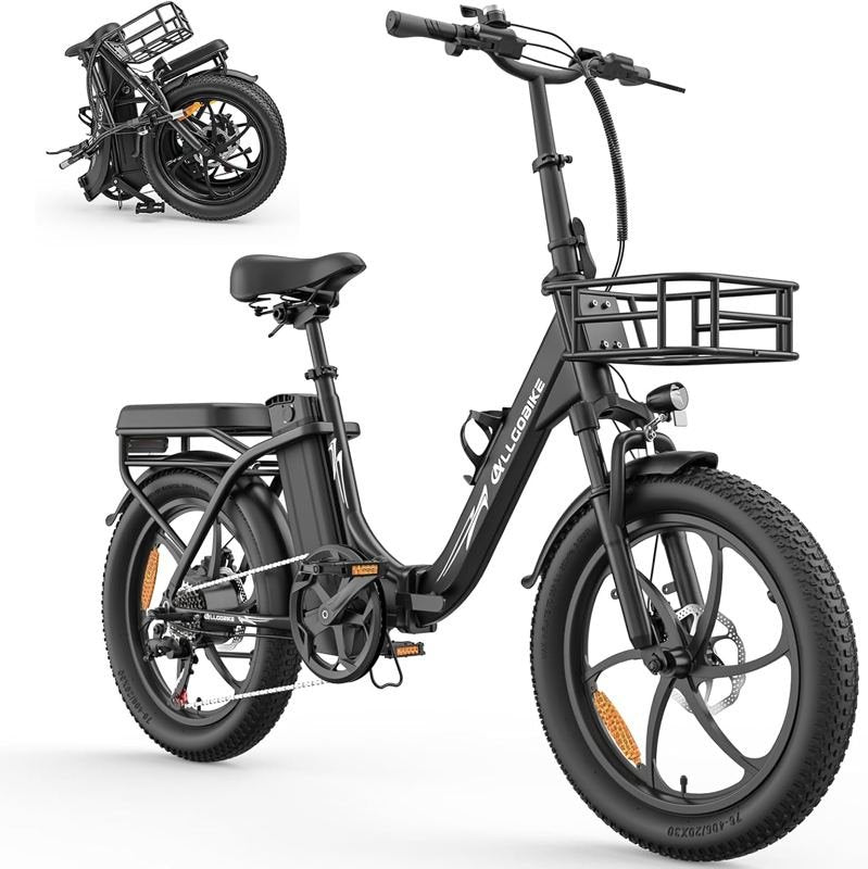 ALLGOBIKE – E-bike pieghevole fat 20″ con cestino