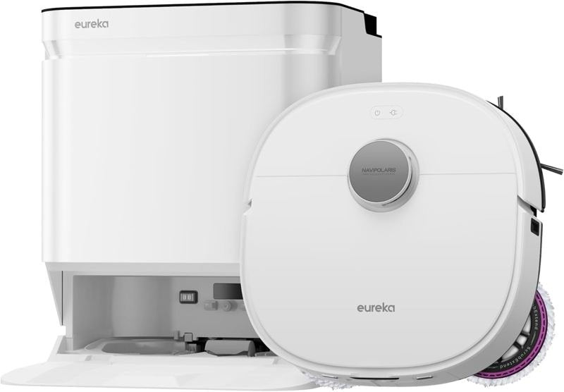 Eureka – Robot aspirapolvere lavapavimenti con stazione (bianco)