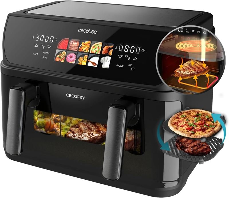 Cecotec Cecofry – Friggitrice ad aria doppia con finestra