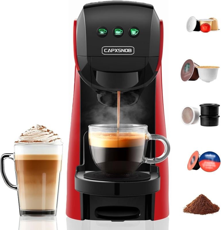 CAPXSNOB Macchina caffè multicapsula 4 in 1 (rossa)
