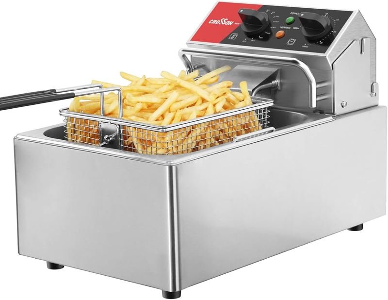 CROSSON – Friggitrice elettrica professionale inox (cestello singolo)
