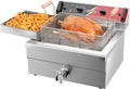 Friggitrice professionale doppia inox con rubinetto