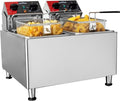 Friggitrice professionale doppia inox su piedi