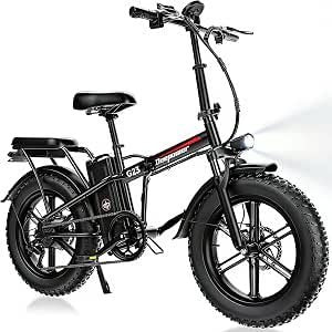 Bicicletta elettrica fat bike pieghevole nera